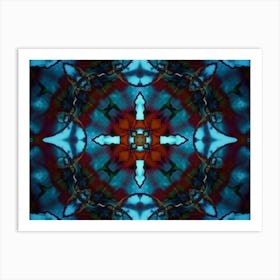 Pattern And Texture Space Blue Watercolor And Alcohol Ink Art Print