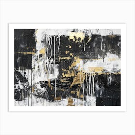 Abstract Black And Gold Painting 7 Art Print