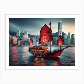 Hong Kong At Sunset Art Print