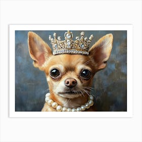 Chihuahua In Crown And Pearls 2 Poster