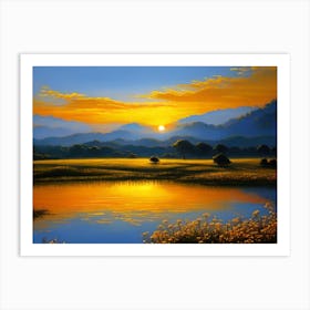 Sunset In The Mountains 69 Art Print