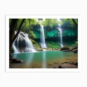 Waterfall In The Forest 3 Art Print