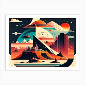 City In Space 2 Art Print