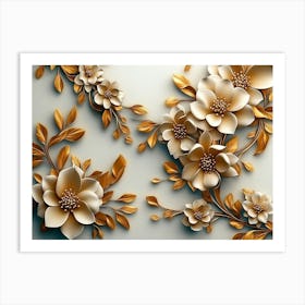 3d Paper Flowers 3 Art Print