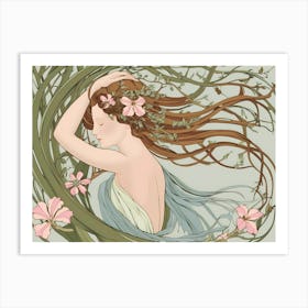 Aphrodite Petals and Whispers: An Ode to Spring Art Print