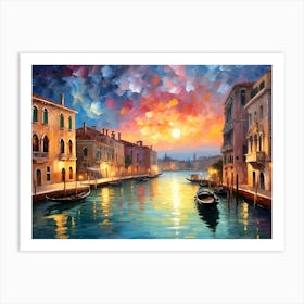 Venice At Sunset Art Print