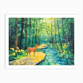 Deer In The Deep Woods 4 Art Print