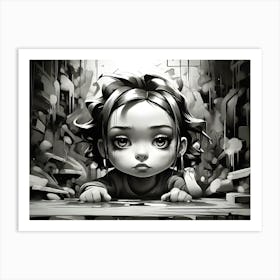 Girl In A City Art Print