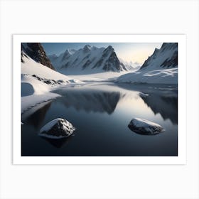 Frozen Lake In The Tundra Region Art Print