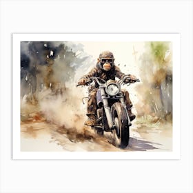 Motorbike Monkey Art Print