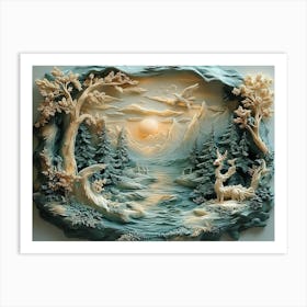 3d Mythical And Whimsical Forests Art Print