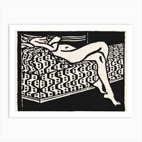 Nude Girl Lying On A Sofa, Ernst Ludwig Kirchner Art Print