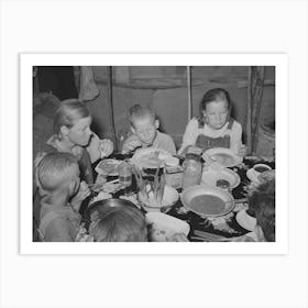 Children Of Agricultural Day Laborer Eating Their Noonday Meal Near Webbers Falls, Oklahoma, Muskogee County Art Print