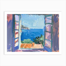 Mallorca From The Window View Painting 4 Art Print