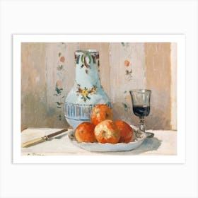 Still Life With Apples And Pitcher, Camille Pisarro Art Print