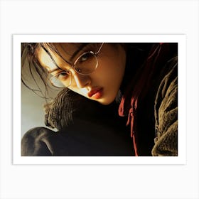 Asian Girl With Glasses Art Print