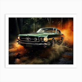 65 Green Mustang Art Print