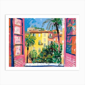 Barcelona From The Window View Painting 1 Art Print