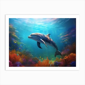 Dolphin In The Sea Art Print