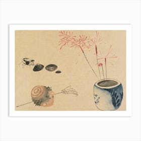 Sparklers, Crab And Bulb, Katsushika Hokusai Art Print