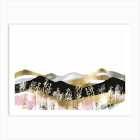 Gold And Black Mountains 11 Art Print