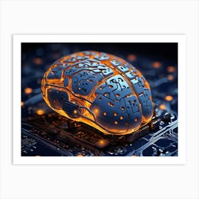 Brain On A Circuit Board 2 Art Print