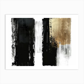 Abstract Black And Gold Canvas Art Art Print