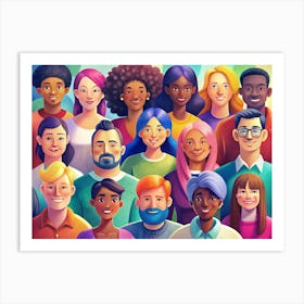 Smiling Diverse Group Of People 1 Art Print