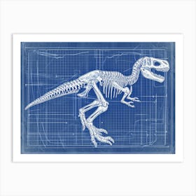 Microraptor Skeleton Hand Drawn Blueprint 3 Art Print