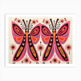 Butterfly 2 Folk Style Animal Illustration Art Print