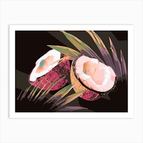 Coconuts And Leaves 4 Art Print