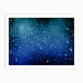 Glittering Sky Shining Star Background Art Print