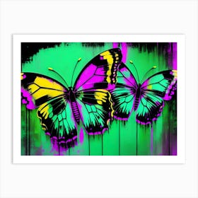 Two Butterflies On A Wall Art Print