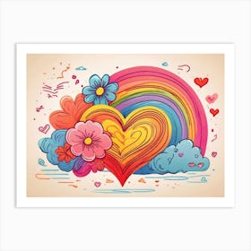 Rainbow Heart 1 Art Print