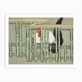 Roosters From Momoyogusa –Flowers Of A Hundred Generations, Kamisaka Sekka Art Print