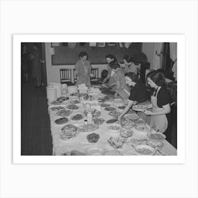 Arranging Food On Table At Buffet Supper Of The Jaycees At Eufaula, Oklahoma See General Caption Number 25 By 1 Art Print