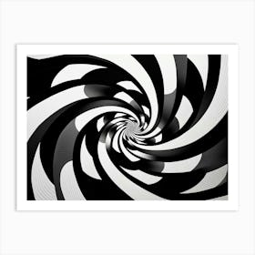 Oscillation Abstract Black And White 2 Art Print