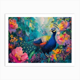 Peacock In The Garden 1 Art Print