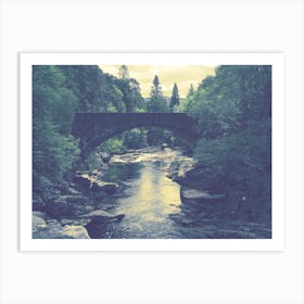 Bridge Over The River Pretty Landscape  Art Print