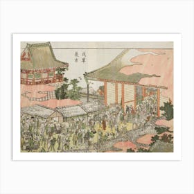 Asakusa Raincoat Market, Katsushika Hokusai Art Print