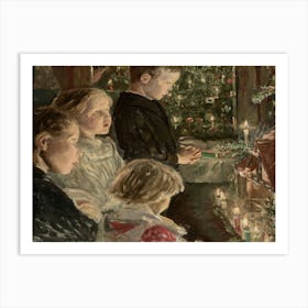 Children At The Christmas Tree Art Print