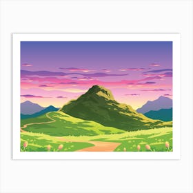 Landscape At Sunset Art Print