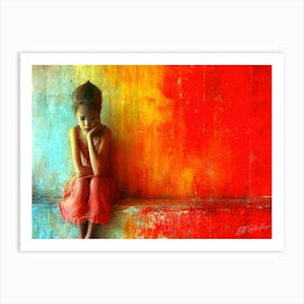 Dream On - Girl On A Bench Art Print