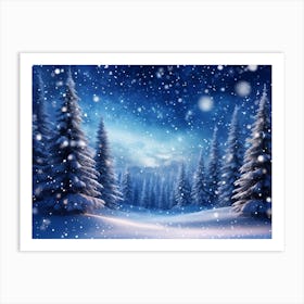 Banner Featuring A Majestic Winter Landscape Blanketed By Pristine Snow Where Magic Snowflakes Gen (2) Art Print