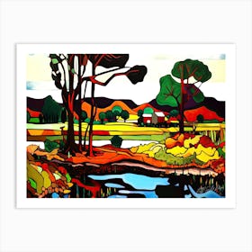 Countryside Scenery - Landscape With Trees Art Print