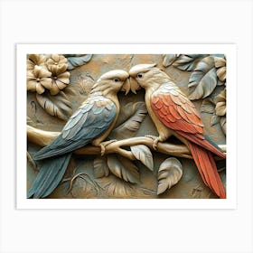 Couple Of Parrots Art Print