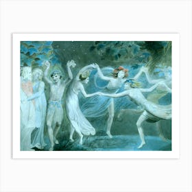 Oberon, Titania and Puck with Fairies Dancing c.1786, William Blake in HD Remastered Art Print