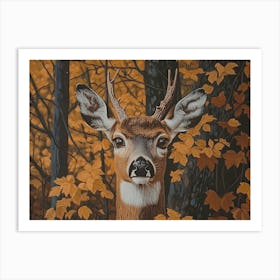 Deer In The Woods 2 Art Print