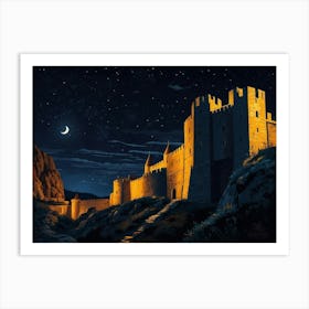 Castle At Night 4 Art Print