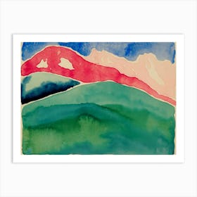 Georgia O'Keeffe - Pink and Green Mountain, 1917 Art Print